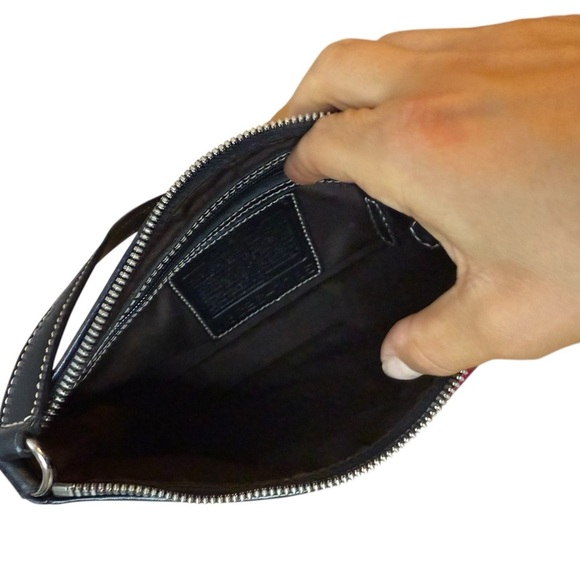 Coach Vintage Y2K Black Leather Hamptons Saddle Bag - Picture 4 of 7